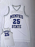Memphis Tigers 25 Penny Hardaway White College Basketball Jersey,baseball caps,new era cap wholesale,wholesale hats